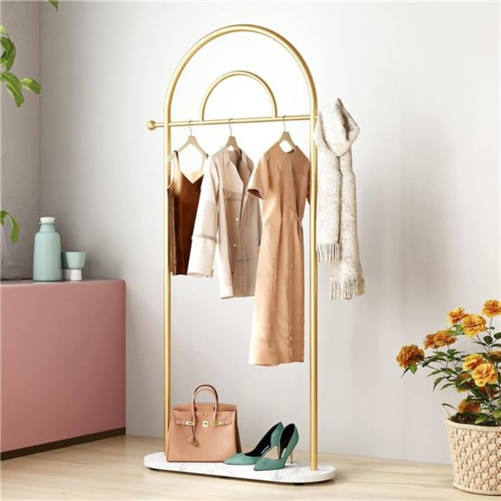 Gold Coat Rack Modern and Simple Coat Racks Marble Base Metal Bracket